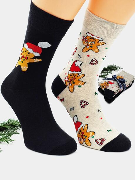 Skarpetki w piernikowe ludziki 2-pak 39-42