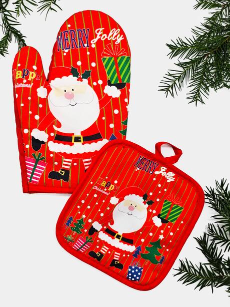 Kuchenny zestaw świąteczny rękawica + podkładka