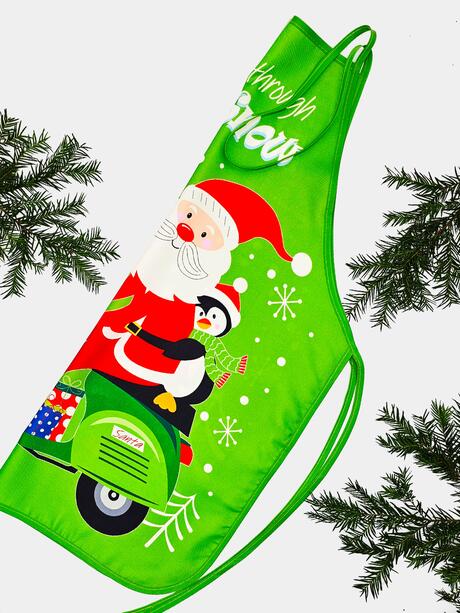 Fartuch świąteczny z mikołajem