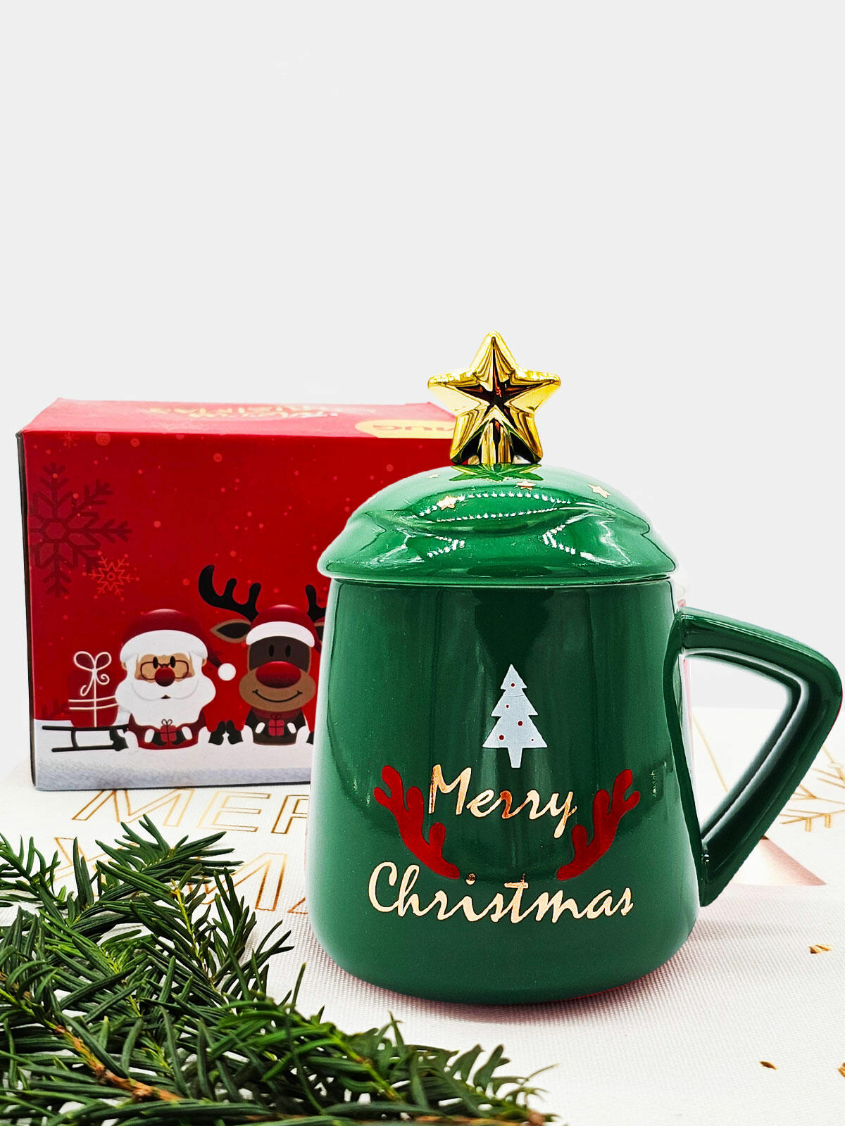 Świąteczny kubek z pokrywką