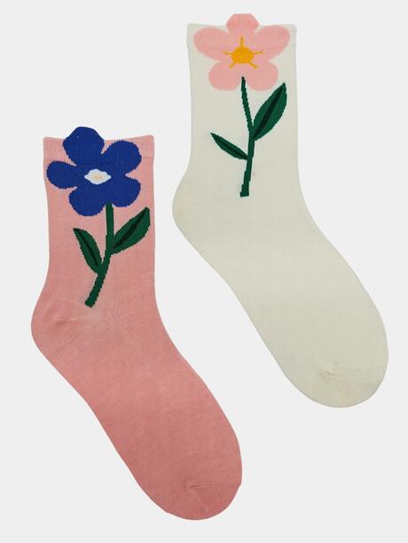 Skarpety w kwiaty 2-pak 35-38