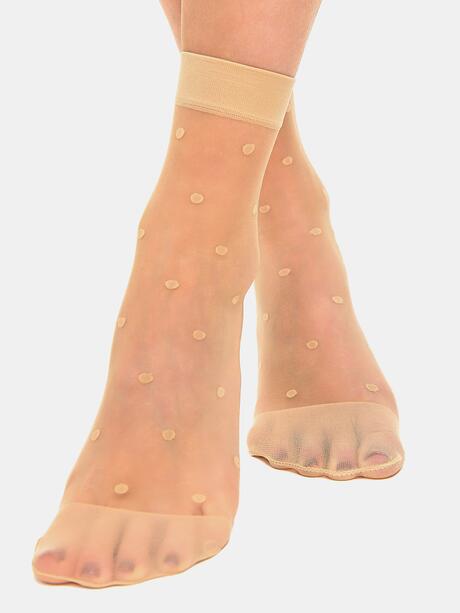 Skarpetki rajstopowe w kropki 5-pak