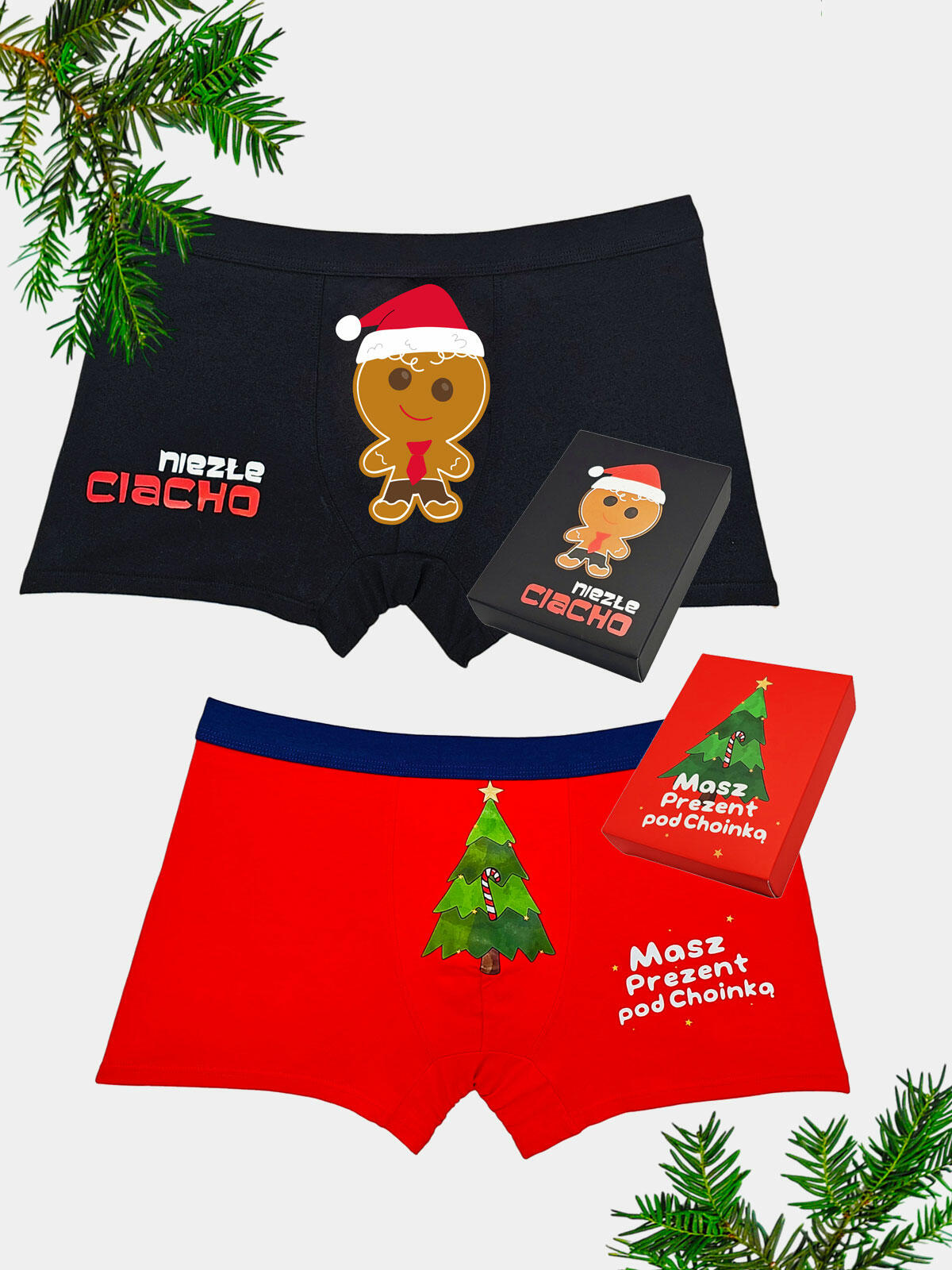 Bokserki bawełniane świąteczne 2-pak M