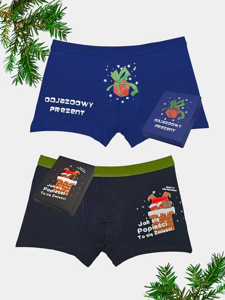 Śmieszne bokserki świąteczne 2-pak XL