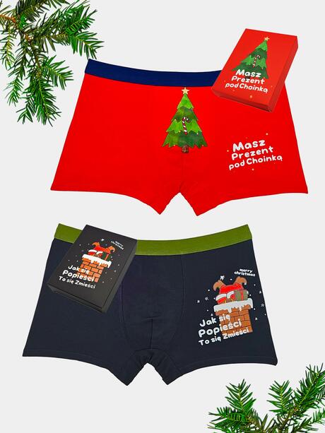 Bawełniane bokserki świąteczne 2-pak 2XL