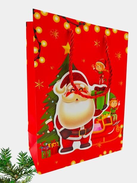 Duża torba prezentowa z mikołajem
