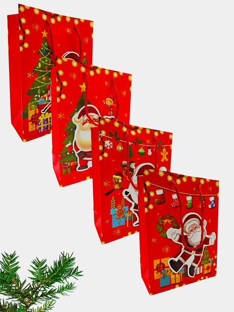 Duża torba prezentowa z mikołajem