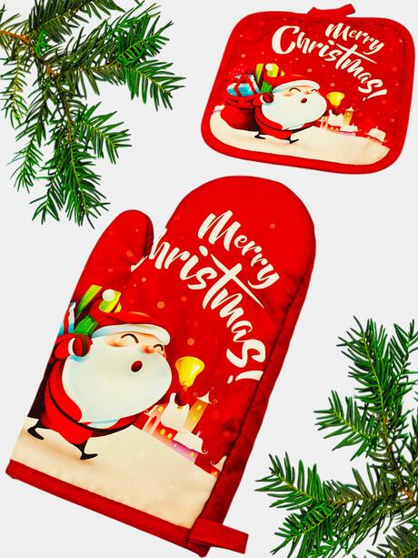 Świąteczny zestaw rękawica + podkładka