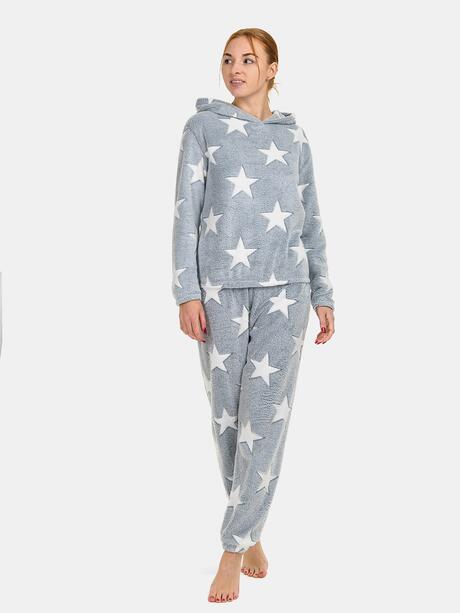 Polarowa piżama z kapturem