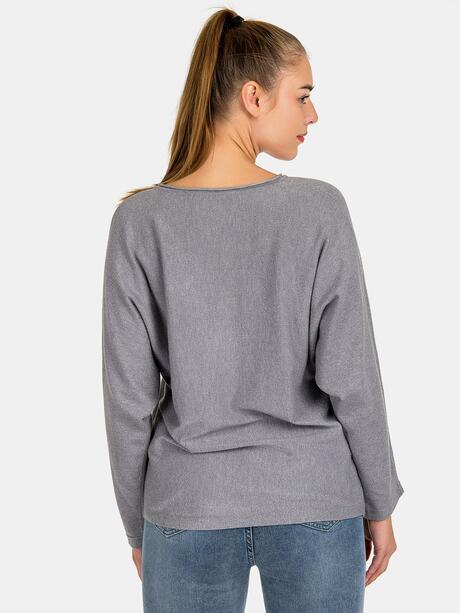 Szara bluzka z przeszyciem
