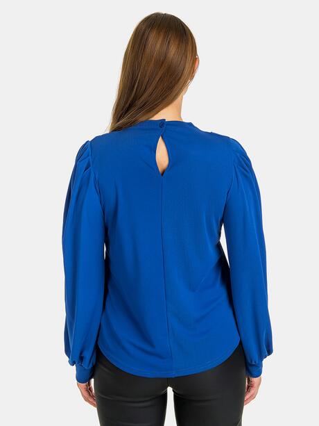 Niebieska bluzka z bufiastymi rękawami