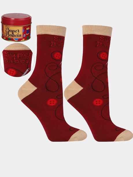 Skarpetki dla Babci w ozdobnej puszce 35-38