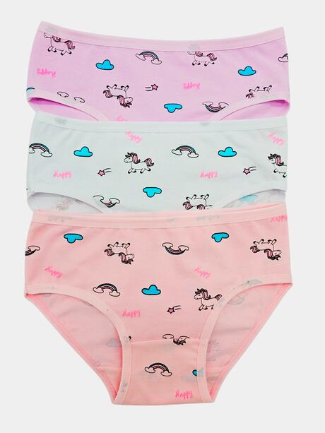 Majtki bawełniane w jednorożce 3-pak