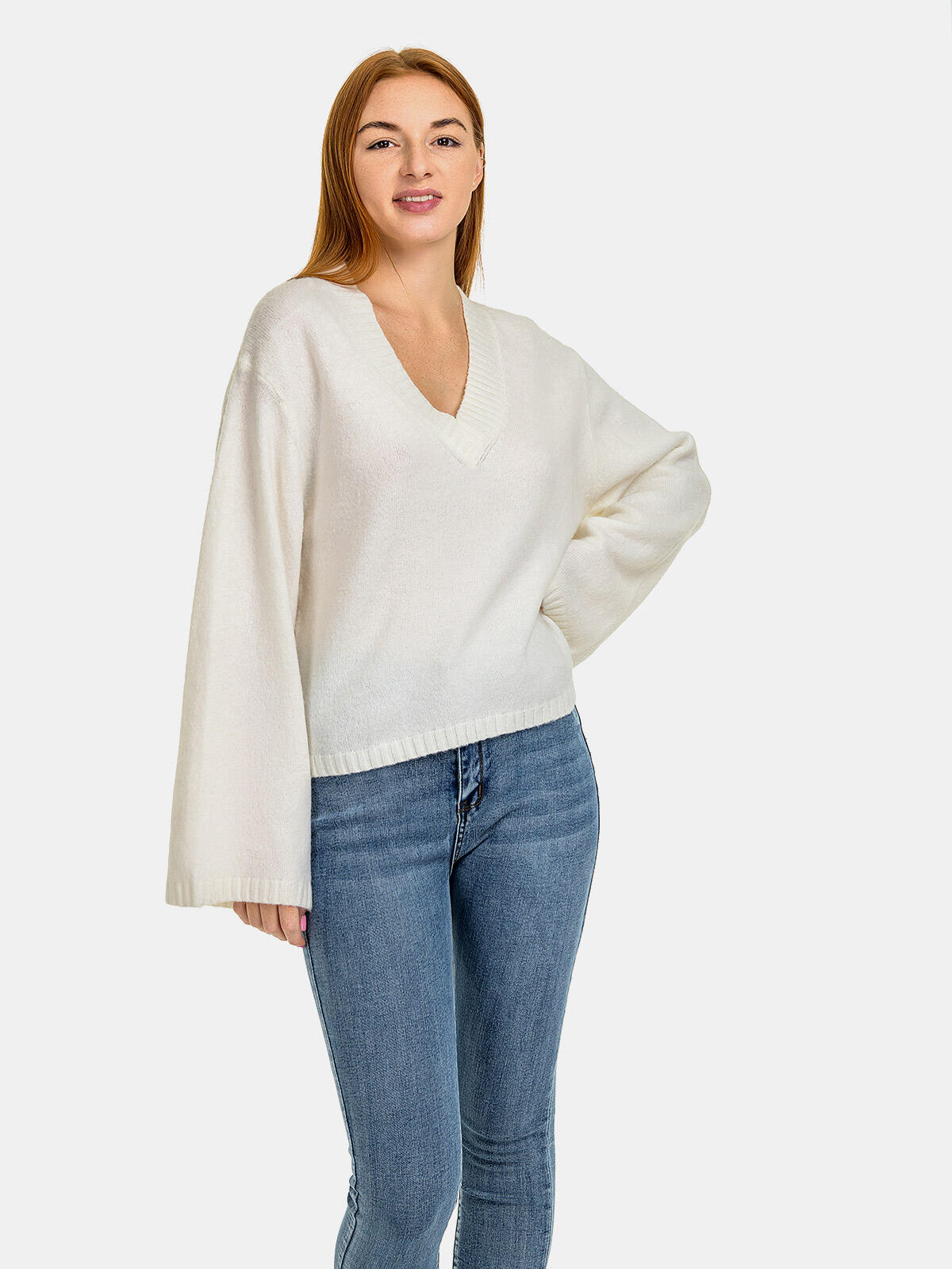 Sweter z szerokimi rękawami