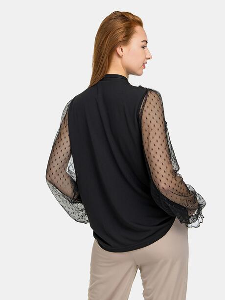 Bluzka z tiulowymi rękawami