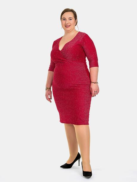 Brokatowa sukienka plus size