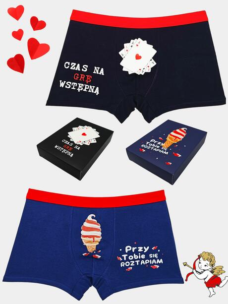 Śmieszne bokserki walentynkowe 2-pak L