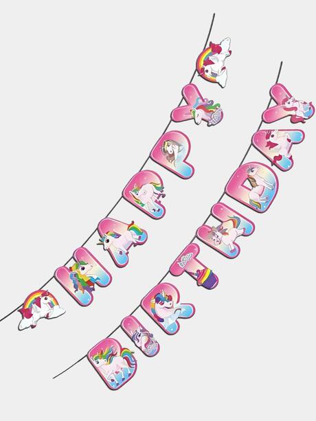 Girlanda urodzinowa z motywem jednorożców