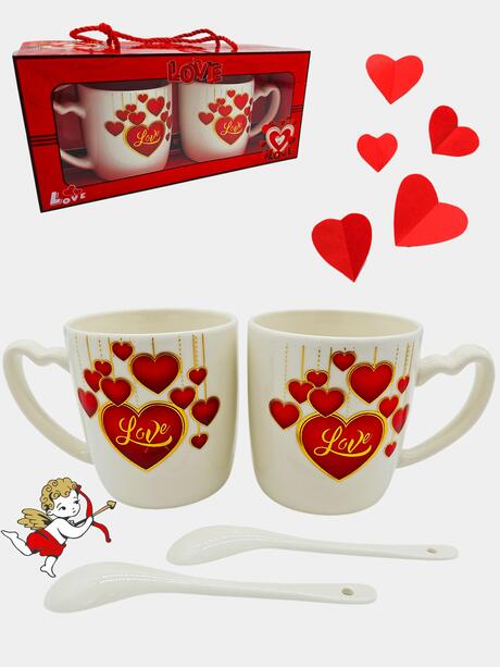 Zestaw kubków z łyżeczkami