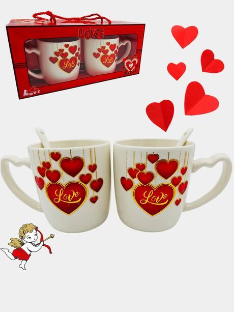 Zestaw kubków z łyżeczkami