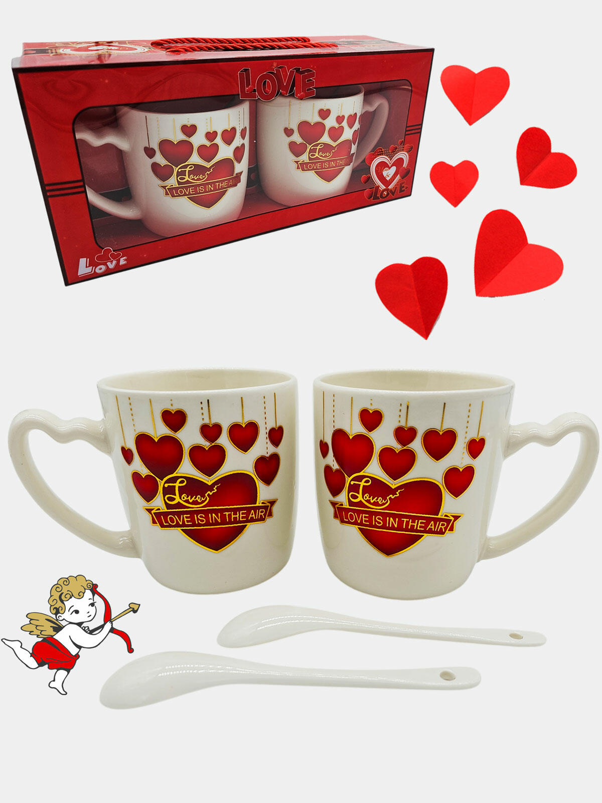 Zestaw kubków z łyżeczkami