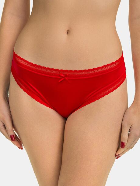 Majtki z koronkowym wykończeniem 3-pak S