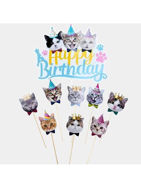 Topper urodzinowy koty