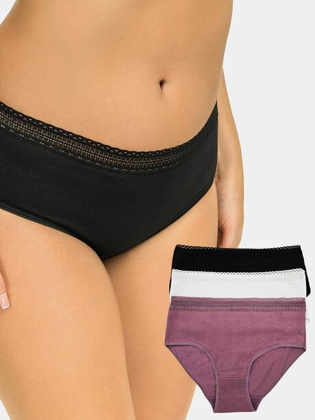 Majtki gładkie 3-pak M