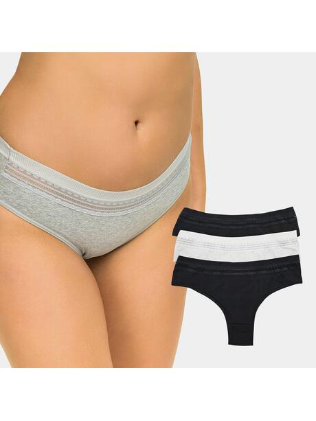 Majtki z ozdobną wstawką 3-pak