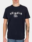 T-shirt granatowy z printem
