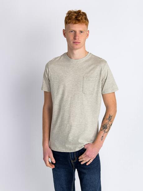 T-shirt szary z kieszonką