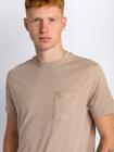 T-shirt beżowy z kieszonką