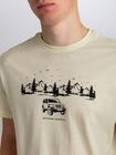 T-shirt kremowy z printem