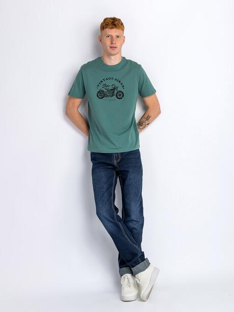 T-shirt bawełniany morski