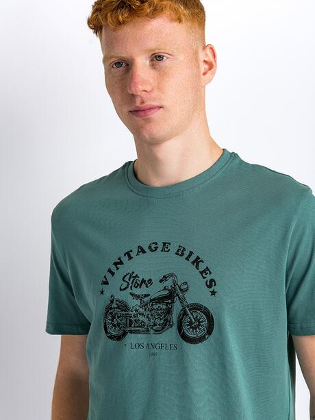 T-shirt bawełniany morski