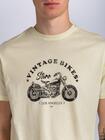 T-shirt bawełniany kremowy