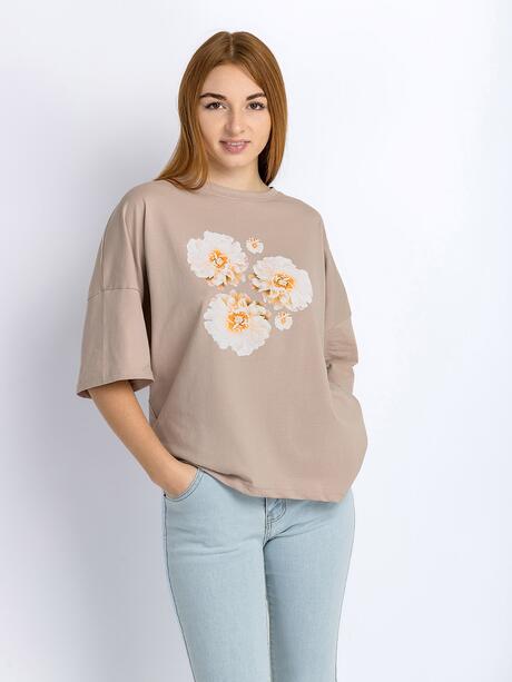 Luźna bluzka z nadrukiem