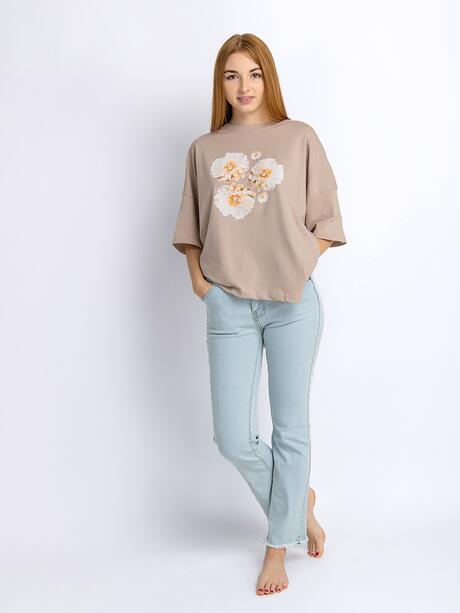 Luźna bluzka z nadrukiem