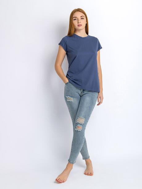 T-shirt z wywijanym rękawem