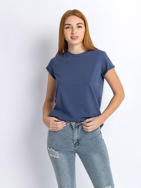 T-shirt z wywijanym rękawem