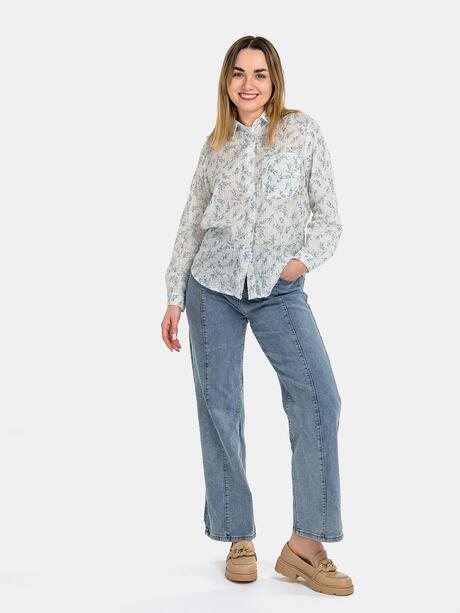 Ażurowa koszula w kwiaty