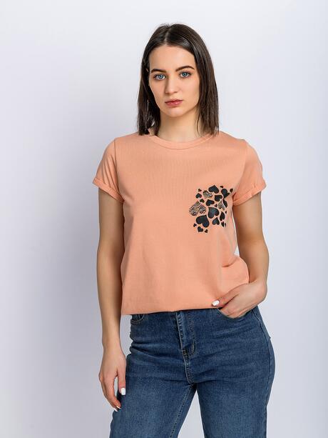 T-shirt z nadrukiem serc