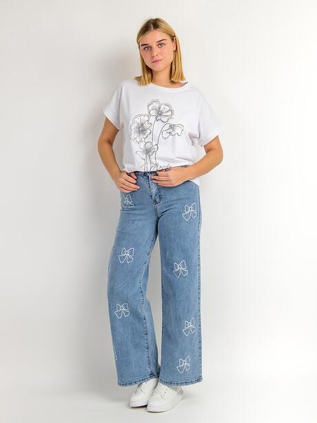 Spodnie jeansowe w kokardki