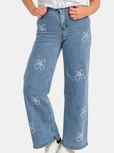 Spodnie jeansowe w kokardki