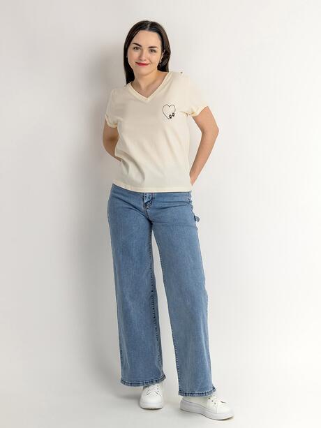 T-shirt z dekoltem V