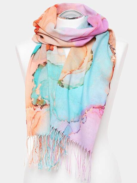 Pastelowy lekki szal