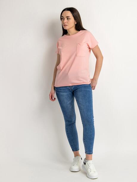 Luźny t-shirt z kieszonką