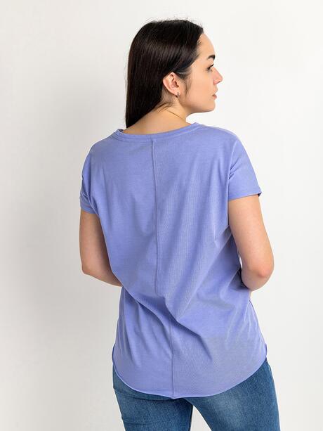 Gładki t-shirt z kieszonką