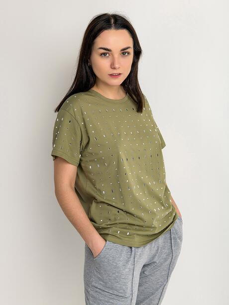 T-shirt z kryształkami