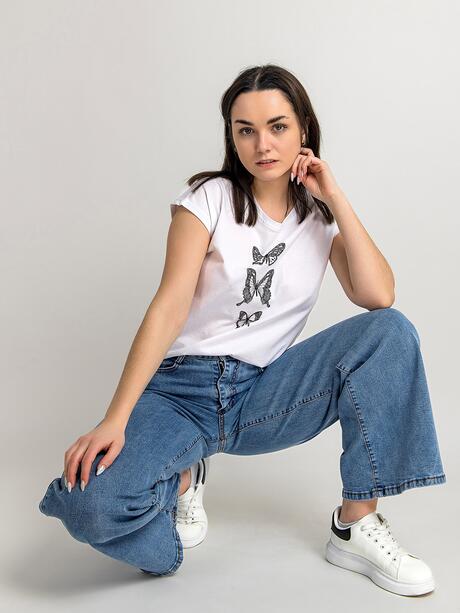 Bawełniana koszulka z motylami